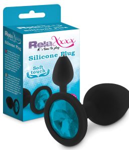 RelaXxxx Silicone Diamont Plug Black/BlueMedium