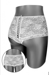 BOXER CYNTHIA OUVERT EN DENTELLE BLANC