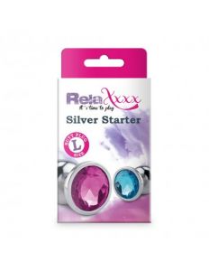 RELAXXXX SILICONE DIAMOND PLUG PINK/PINK SIZE L