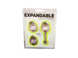 Expandable Cock Ring Set 3 Rings Black NETTO