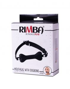 Rimba Latex Play - Bâillon avec Dogbone - Noir